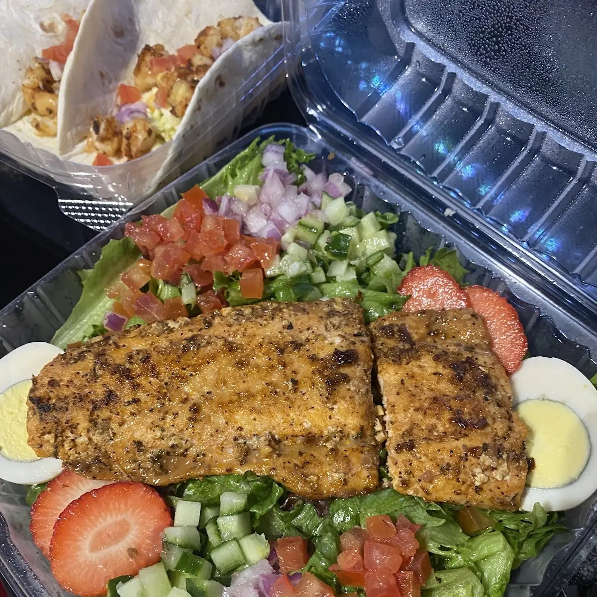 Grilled Salmon House Salad