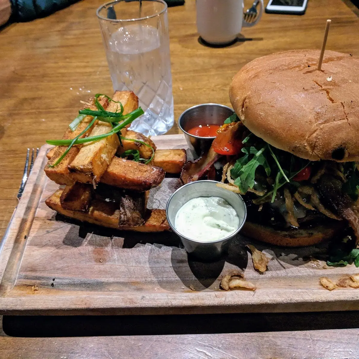Steak Burger and Fries