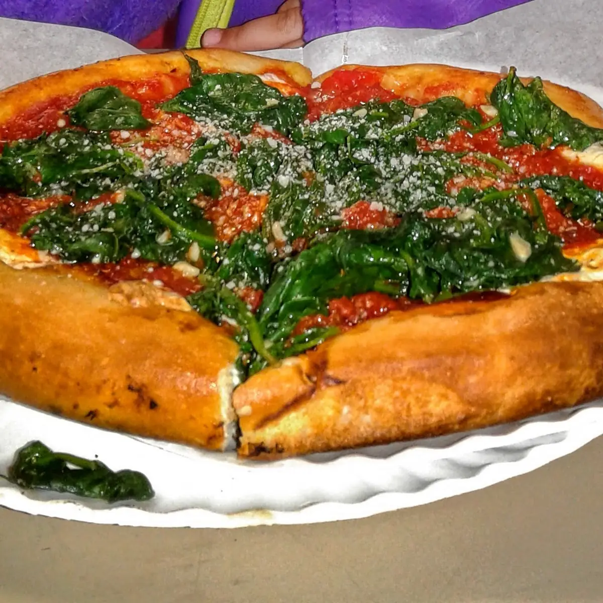 Spinach Pizza Slice