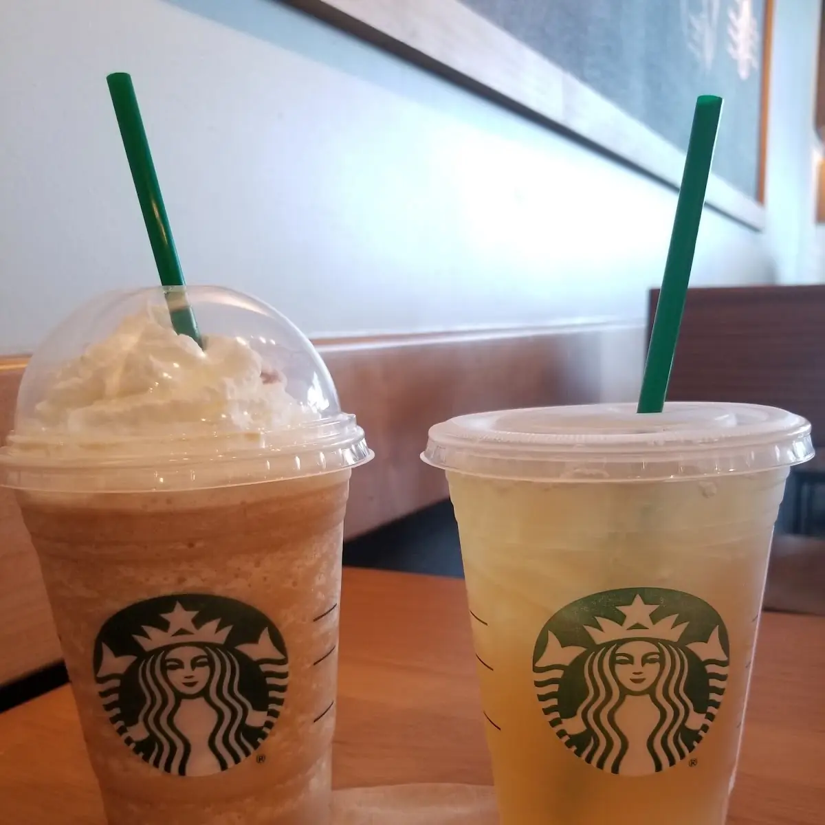 Ultra Caramel Frappe & Green Tea Lemonade