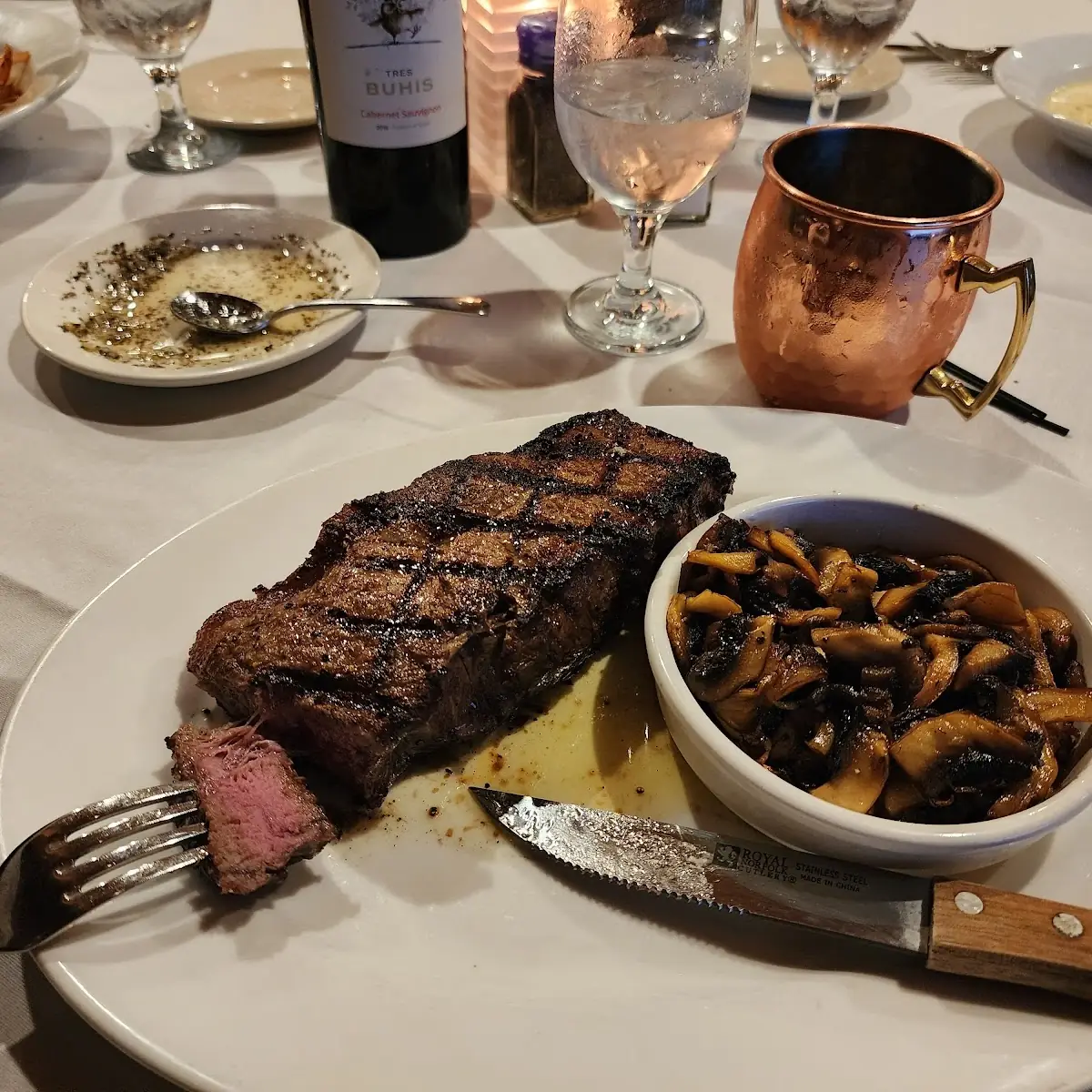 Nee York Strip Steak Cooked Medium Rare