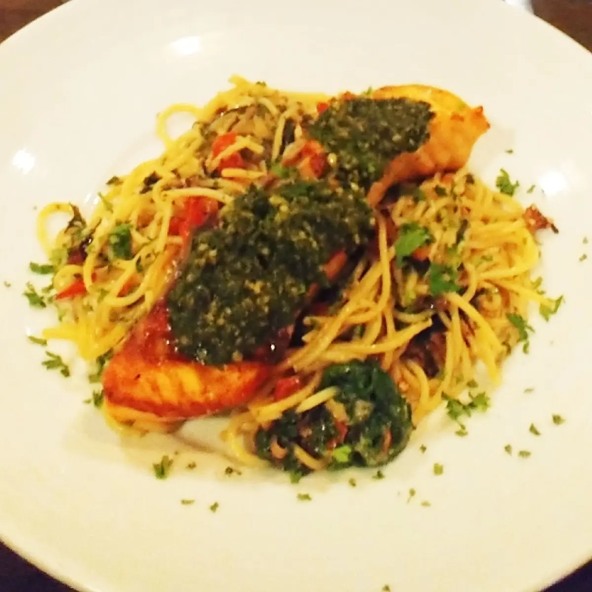 Grilled Salmon with Pesto