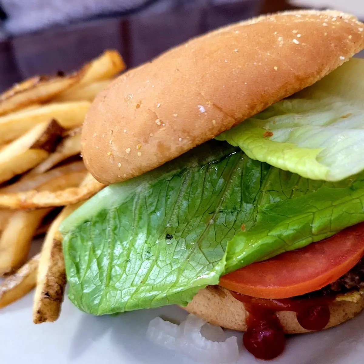 Cheese Burger Plain Fries