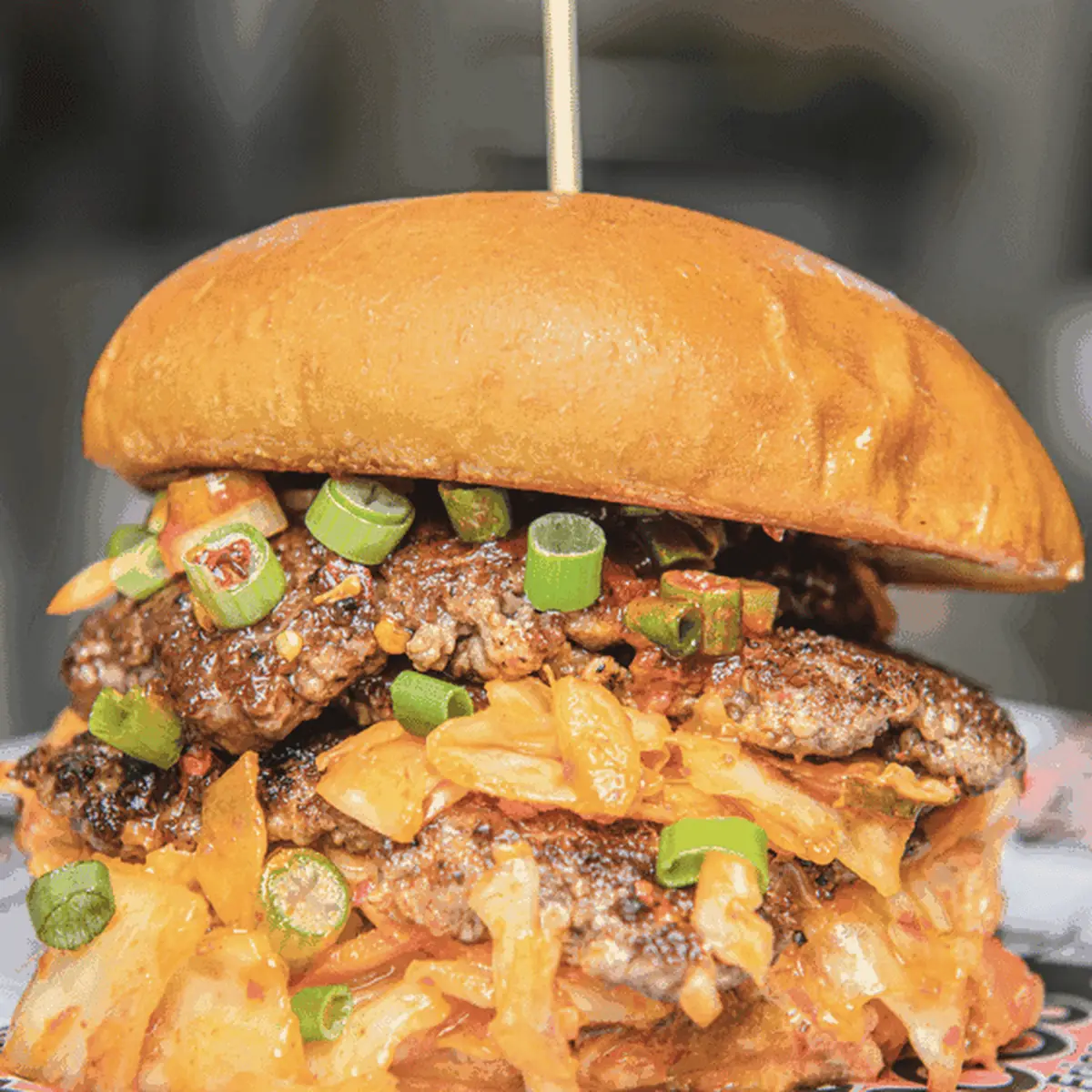 Double Cheeseburger with Melted Cheese and Peppers