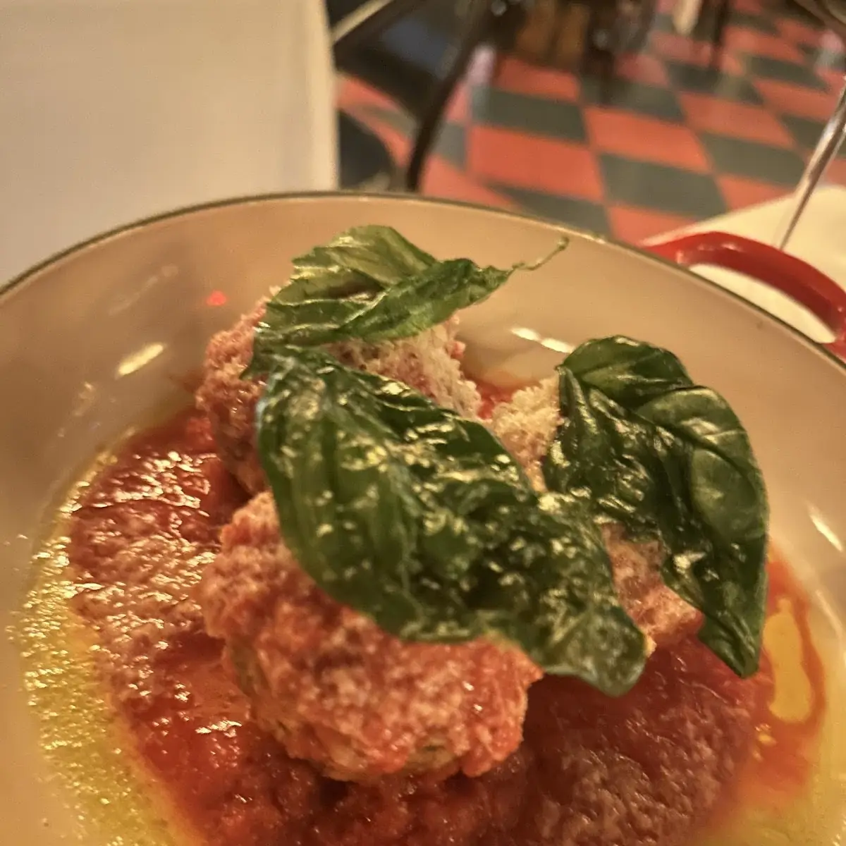 Meatballs with Tomato Sauce and Basil