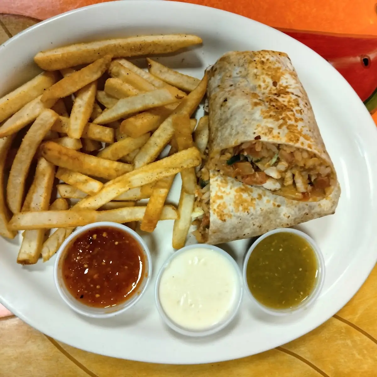C. One Bean Burrito, One Cheese Enchilada & One Bean Tostada