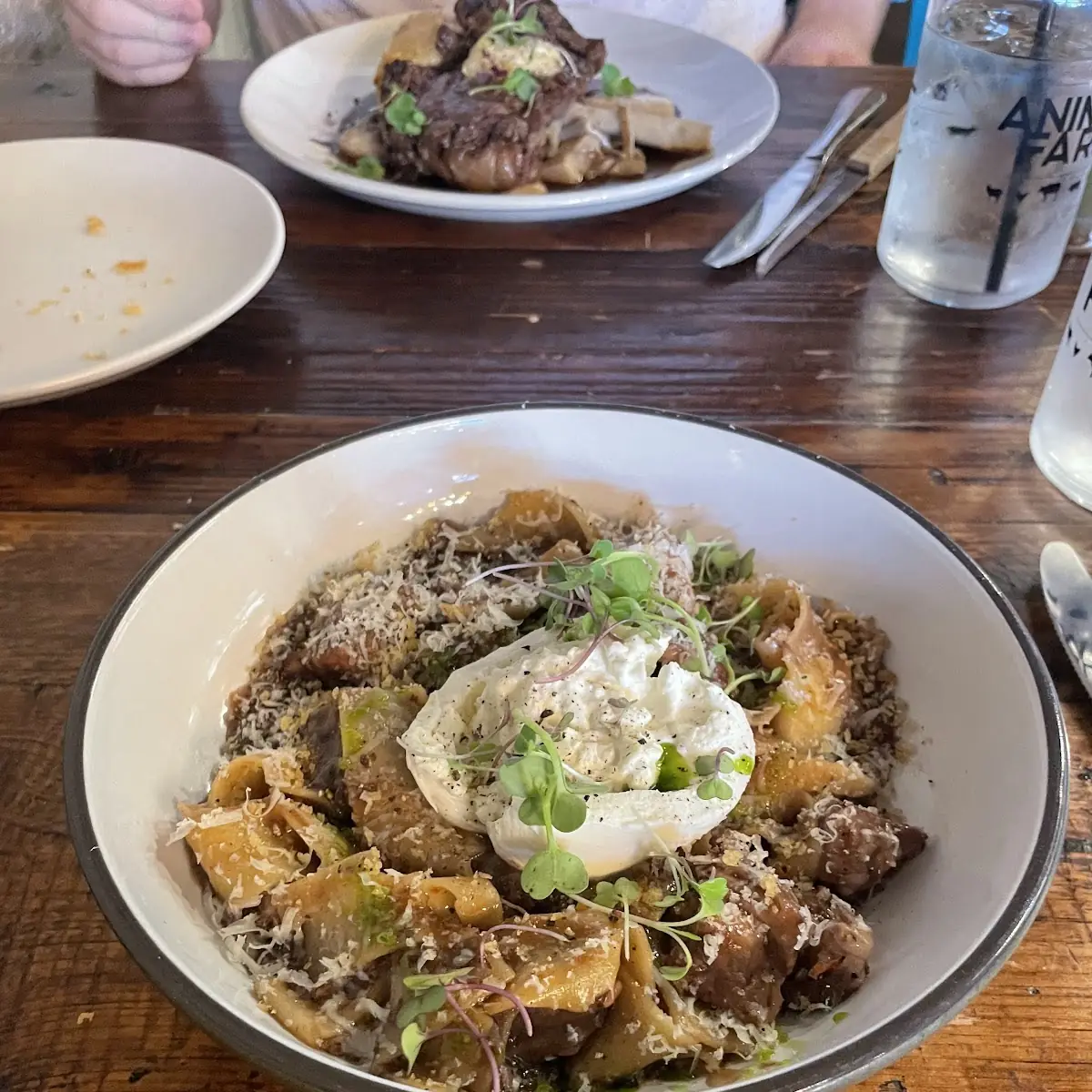 Braised Short Rib Pasta with Egg