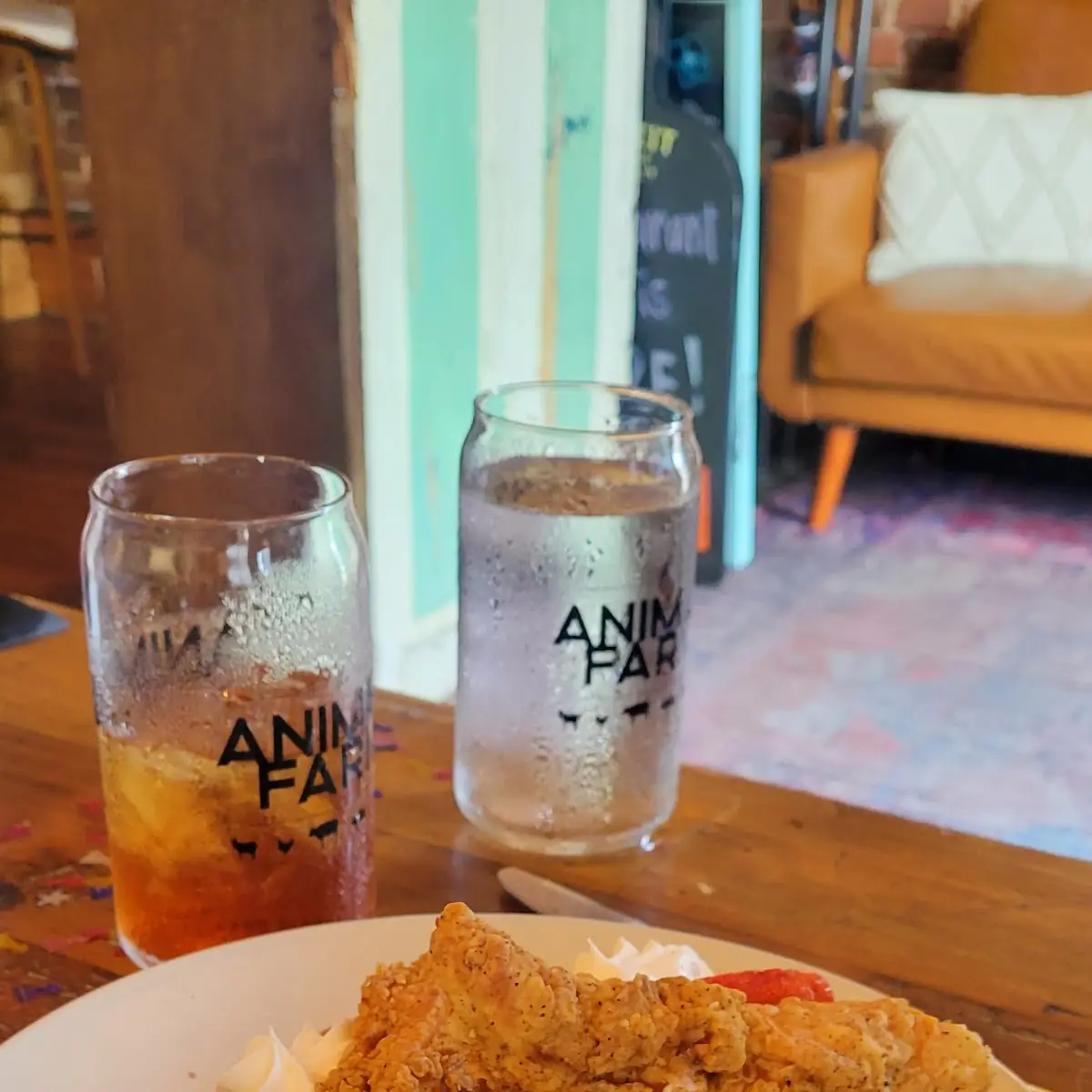 Peach Cobbler Chicken & Waffles