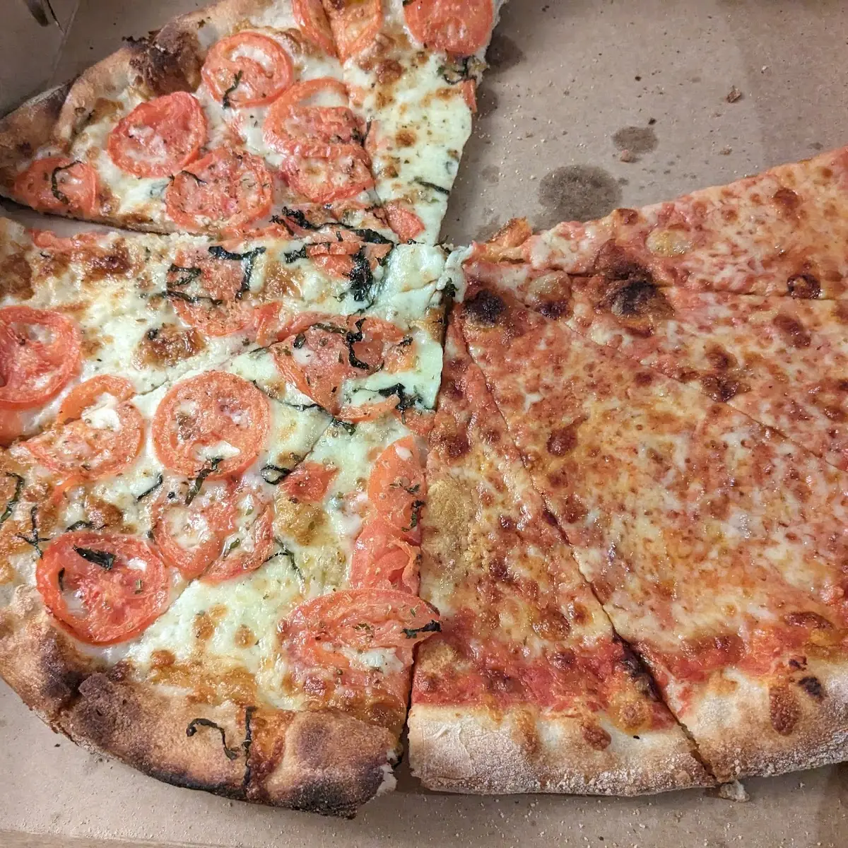 Cheese Pizza and Tomato Basil