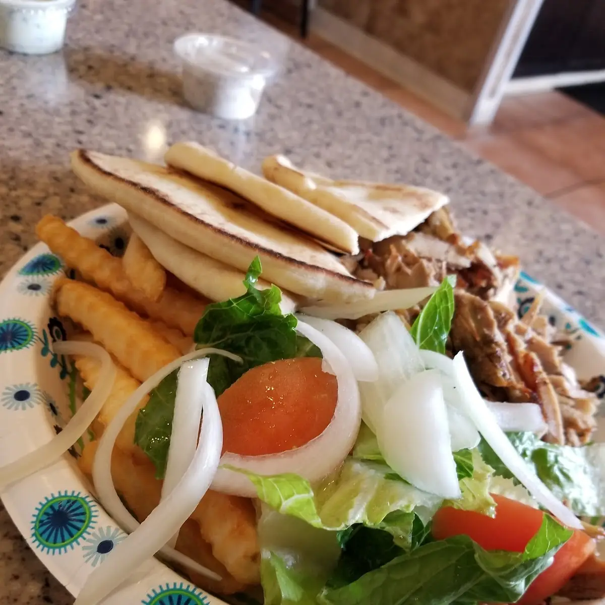 Gyro Salad with Pita Bread