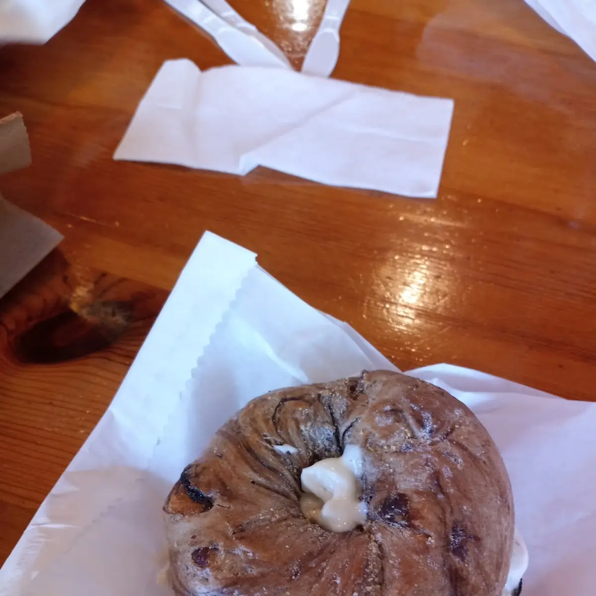 Cinnamon Raisin Bagel with Cream Cheese