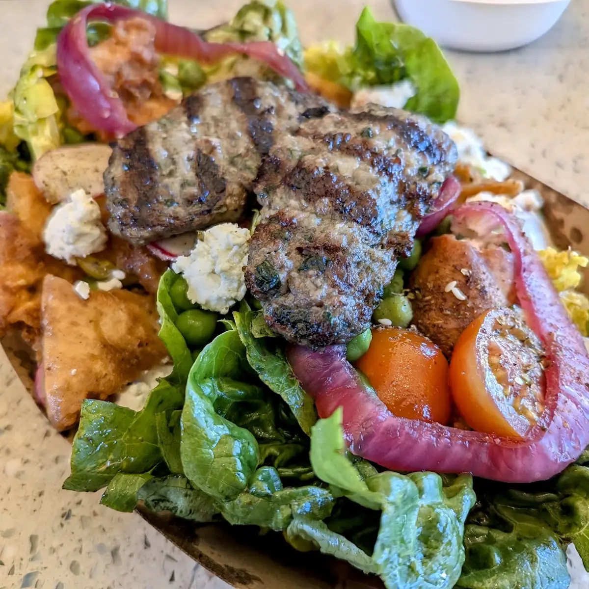 Fattoush Salad with Lamb Kofta