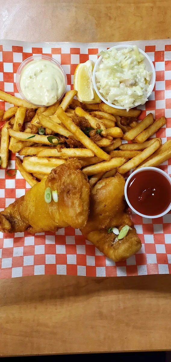 The Cod Father with Waffle Fries, The Office Pub & Grill