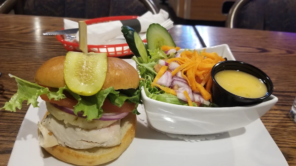 The Office Burger with Salad, The Office Pub & Grill