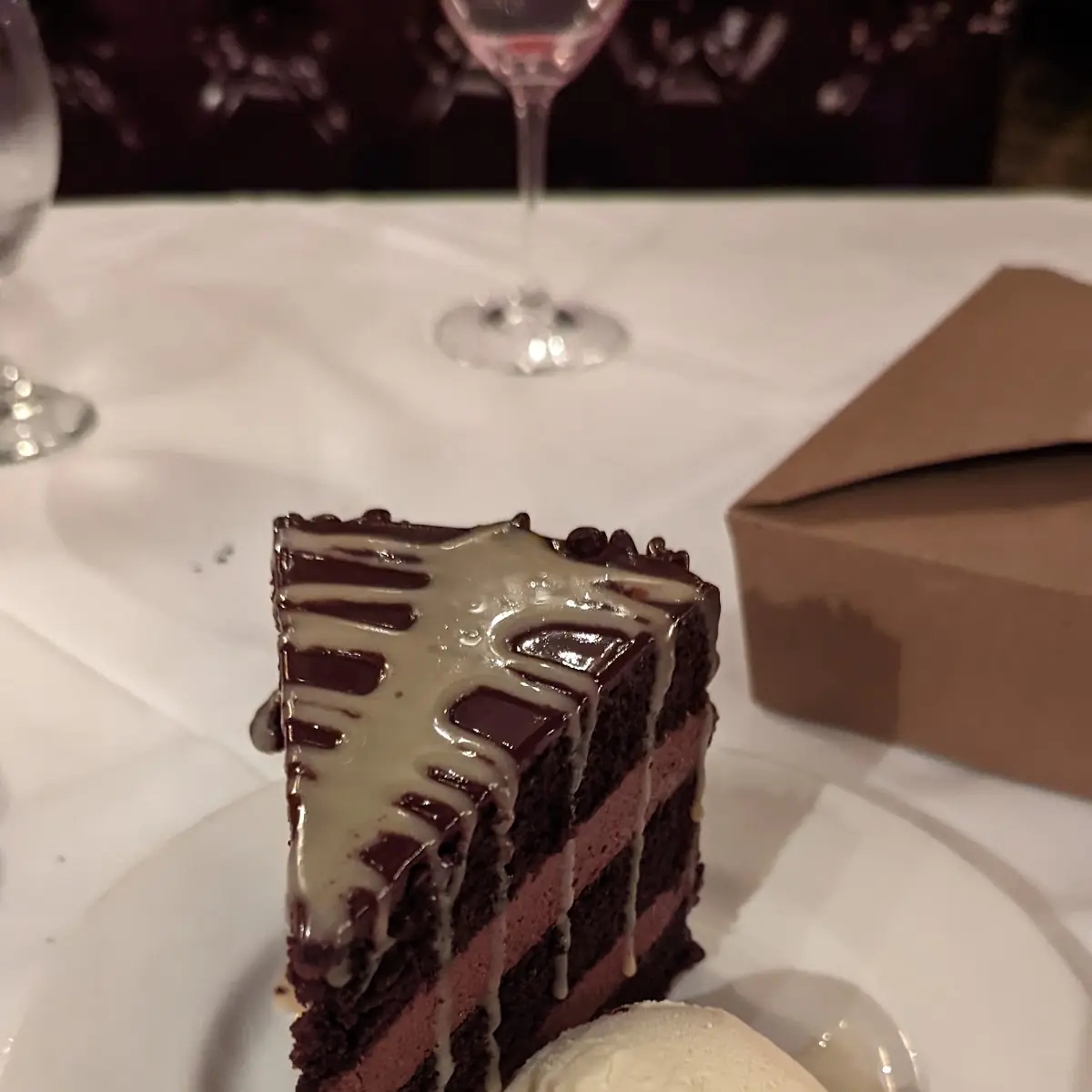 Layered Chocolate Cake with Ice Cream