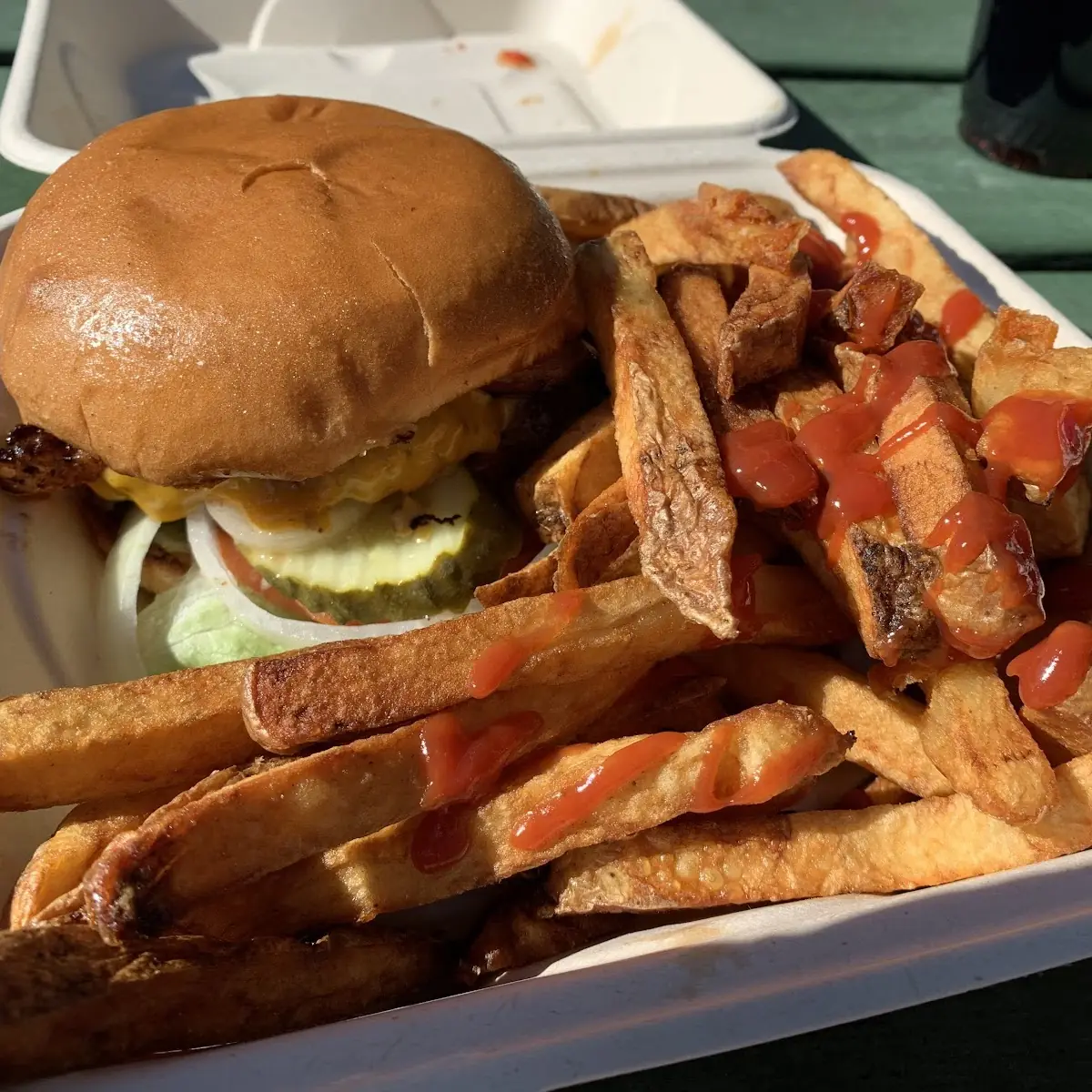 Burger and French Fries