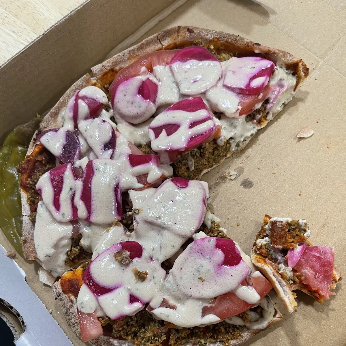 Falafel Pita Pizza