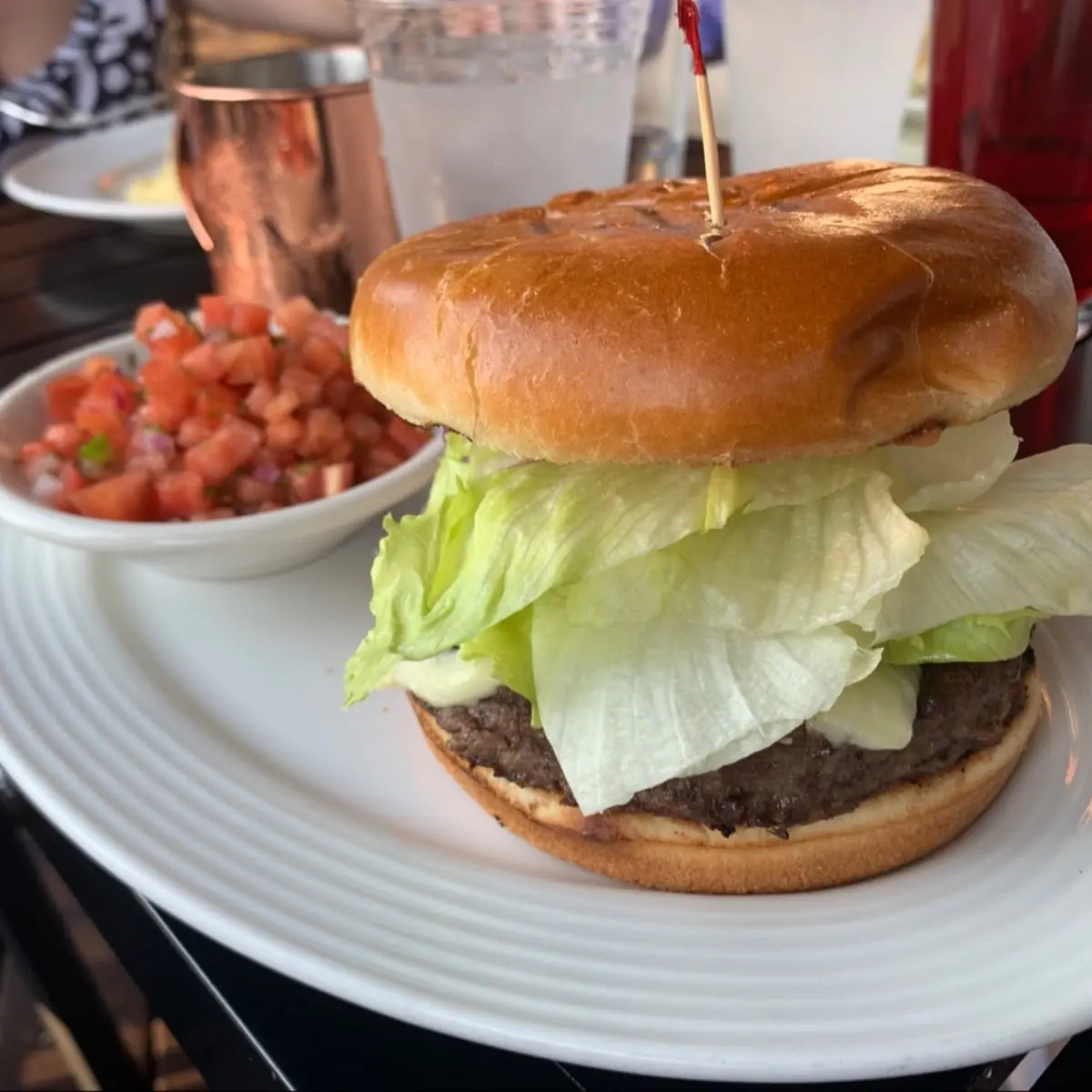 Cheese Burger with Pico De Gallo
