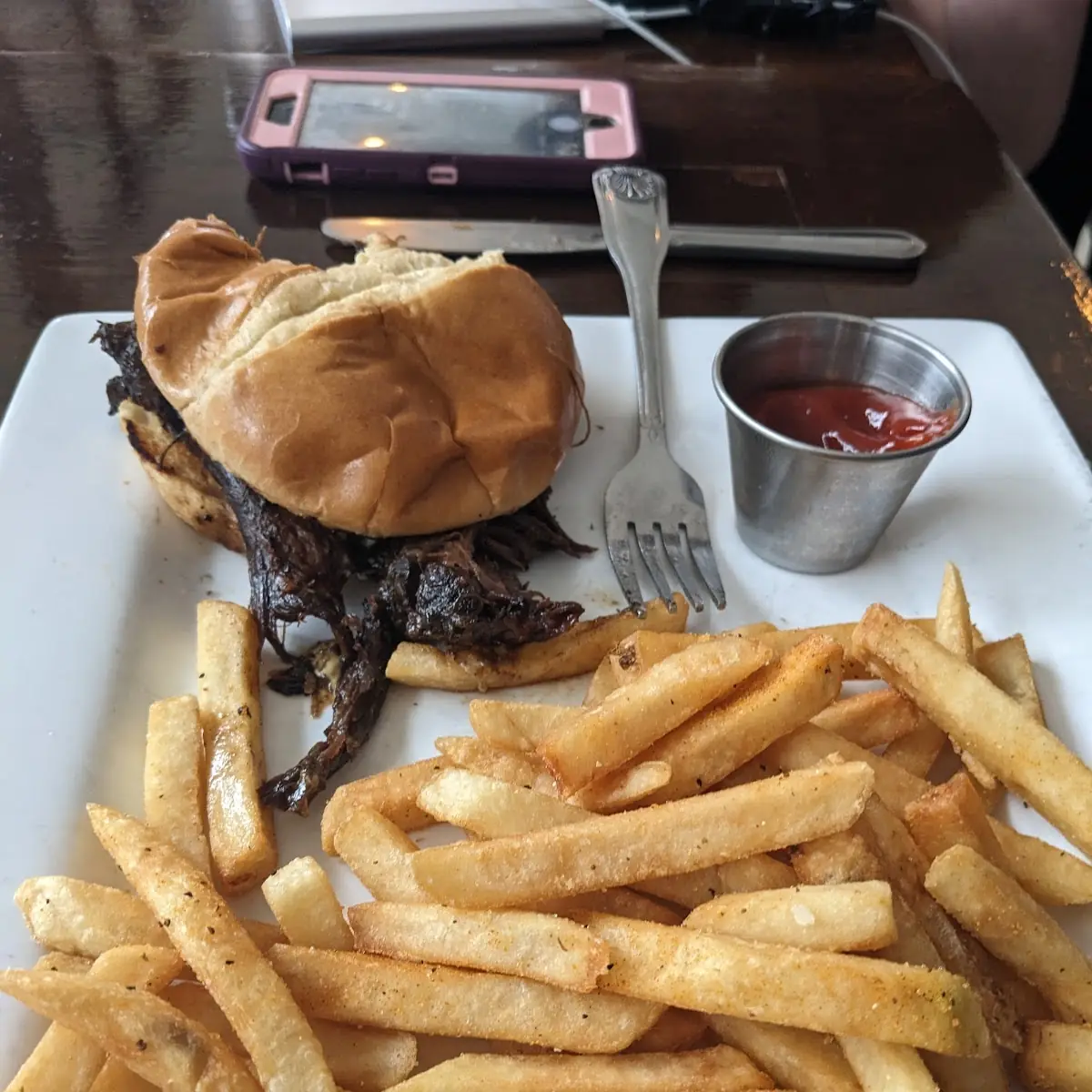 Short Rib Sandwich with Fries