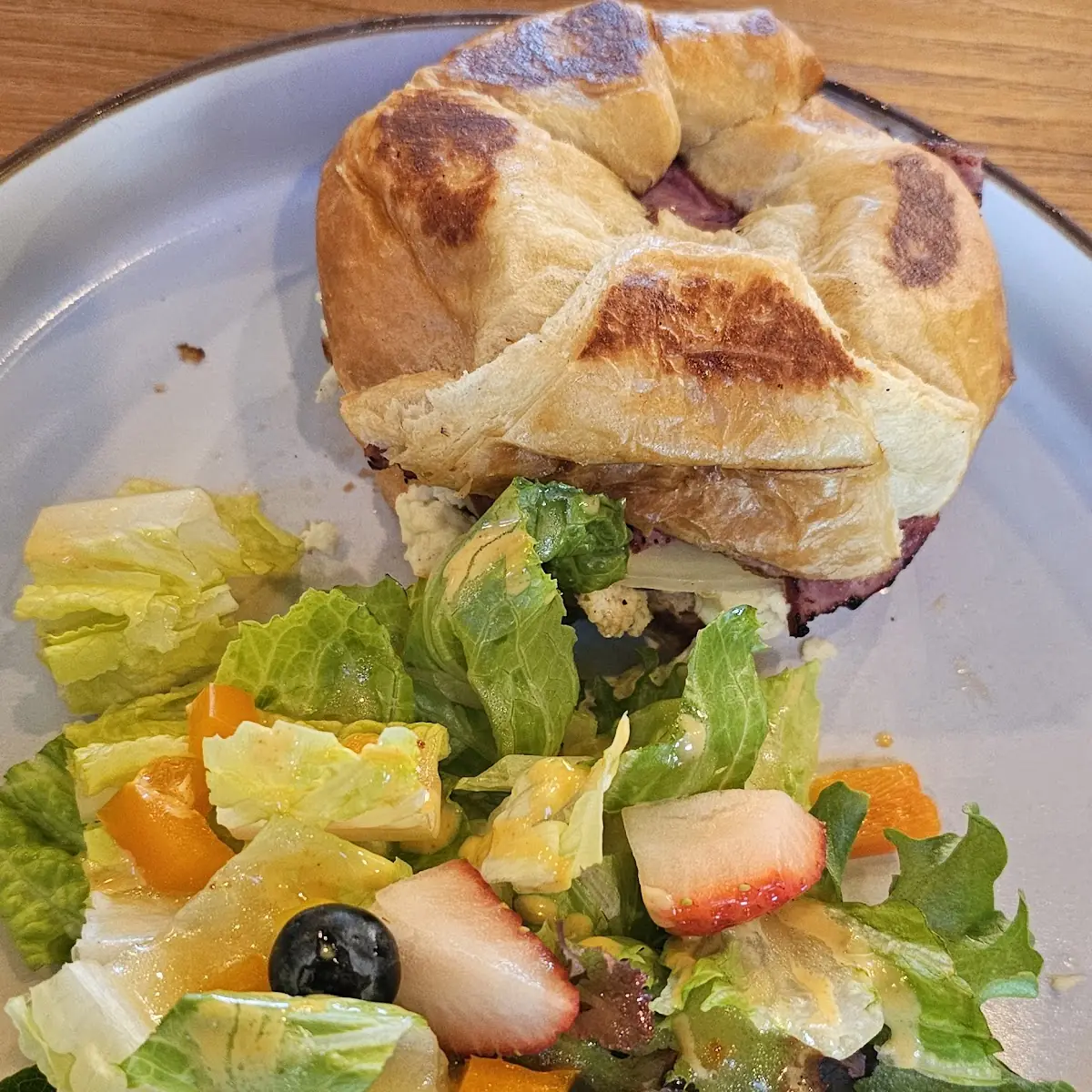 Croissant Turkey Ham Egg & Cheese with Salad