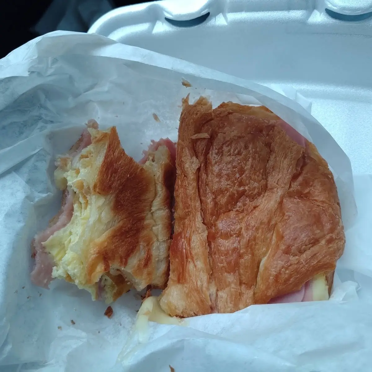 Ham Egg and Cheese Croissant Sandwich
