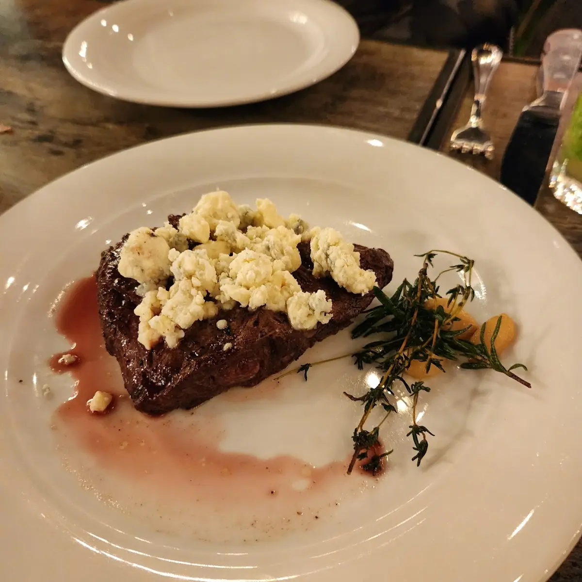 Prime Flat Iron Steak with Blue Cheese