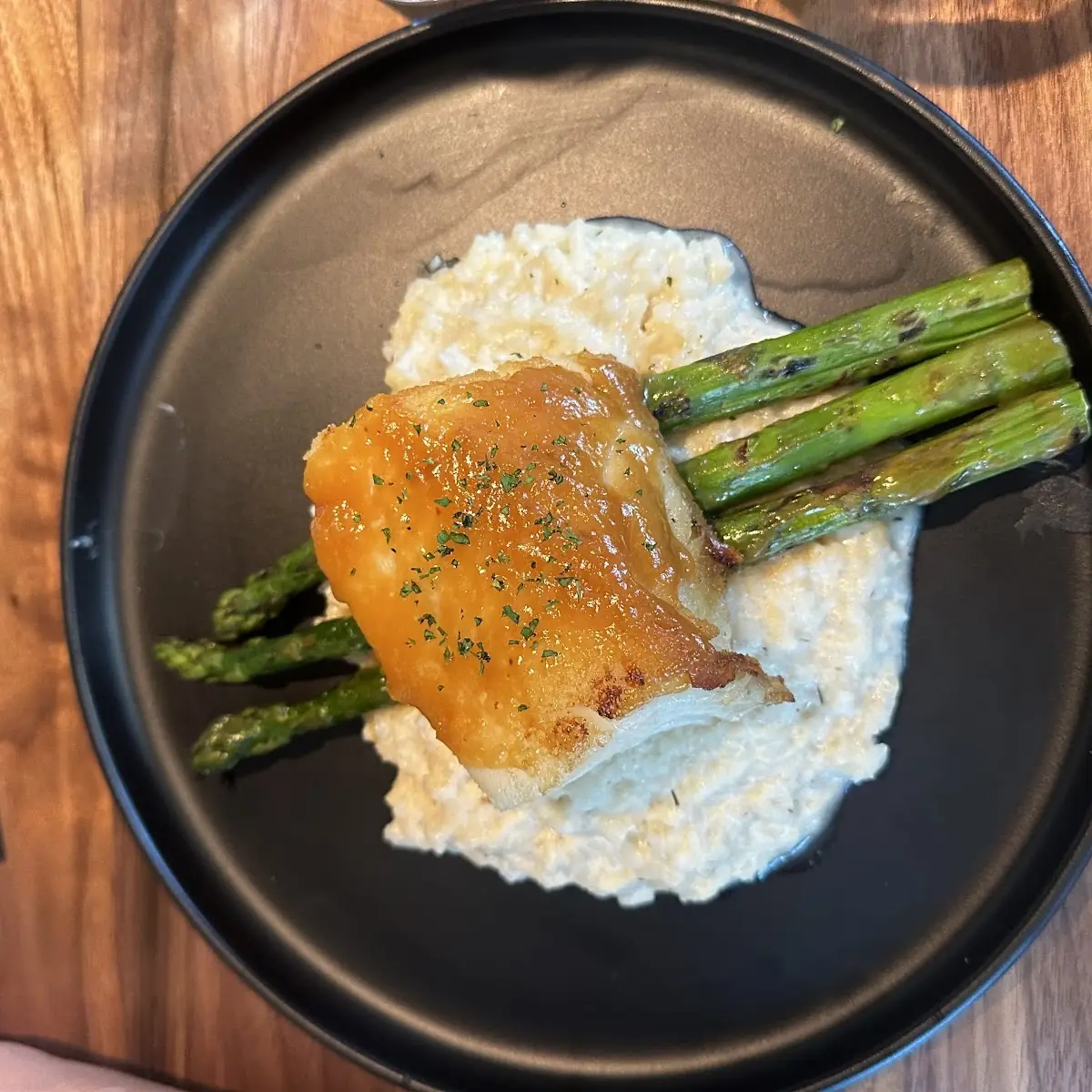 Halibut with Risotto and Asparagus