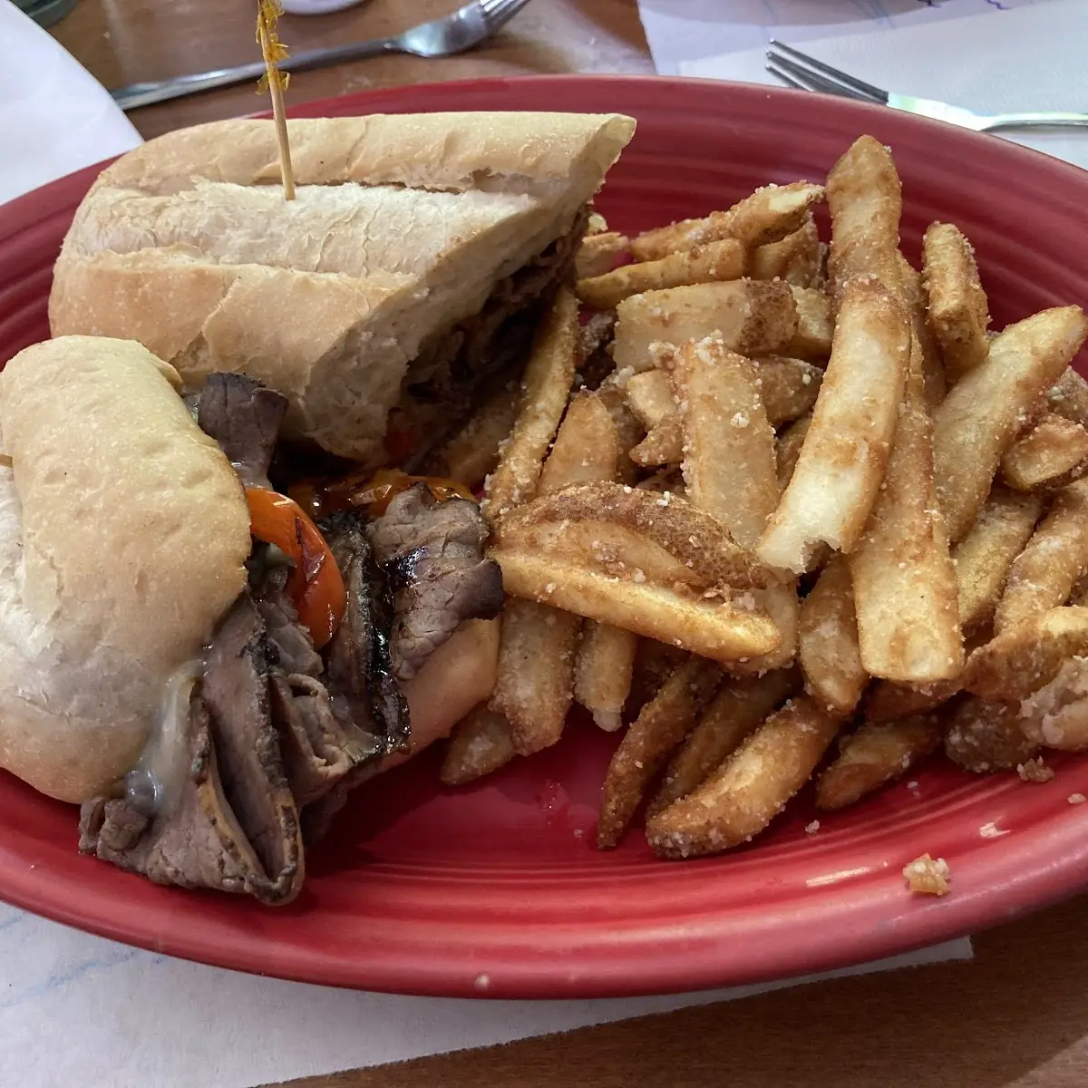 Philly Cheesesteak Sandwich N Fries
