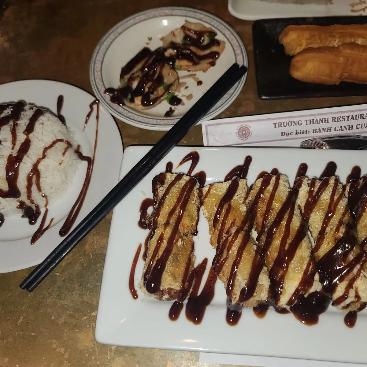 Crispy Eggroll and Steamed Rice