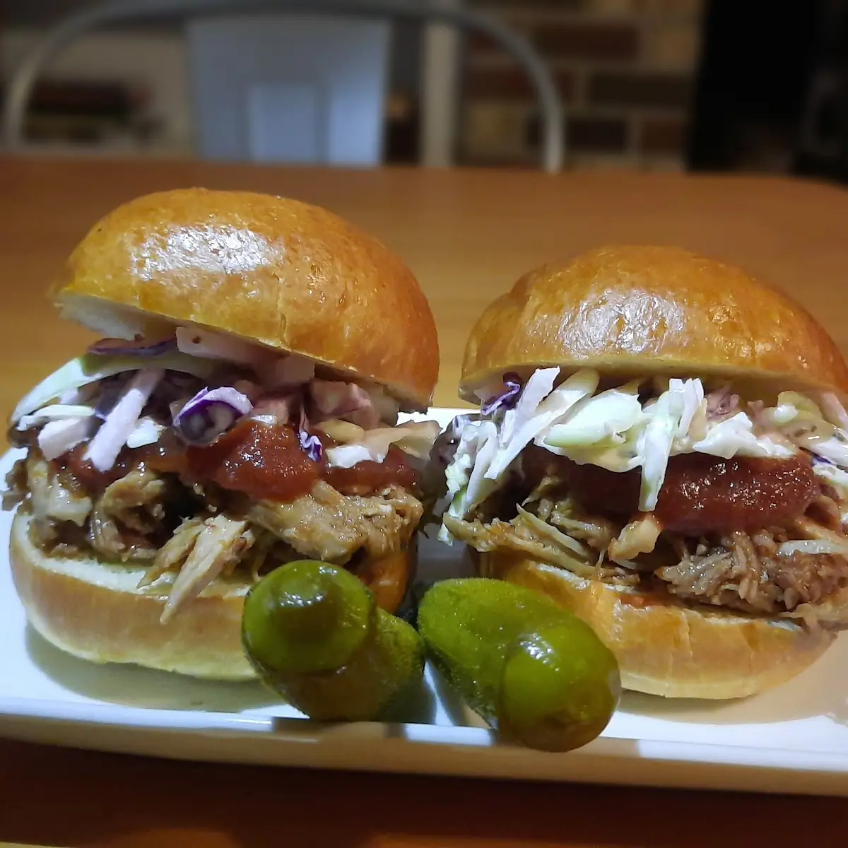 Pulled Pork Sliders with Chipotle BBQ and Slaw