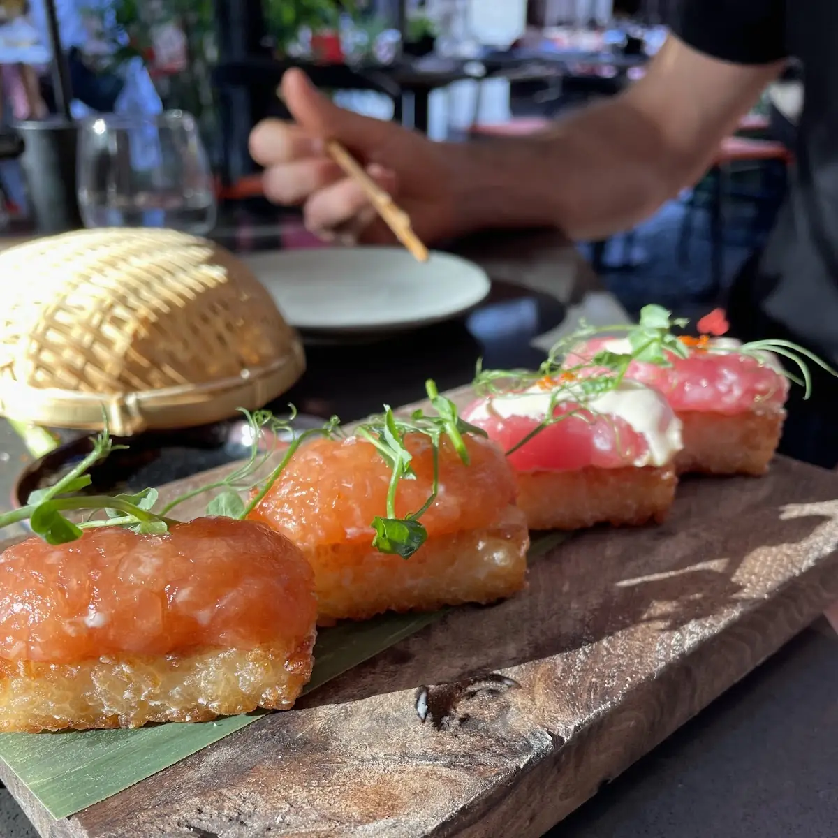 Spicy Salmon Crispy Rice Appetizer