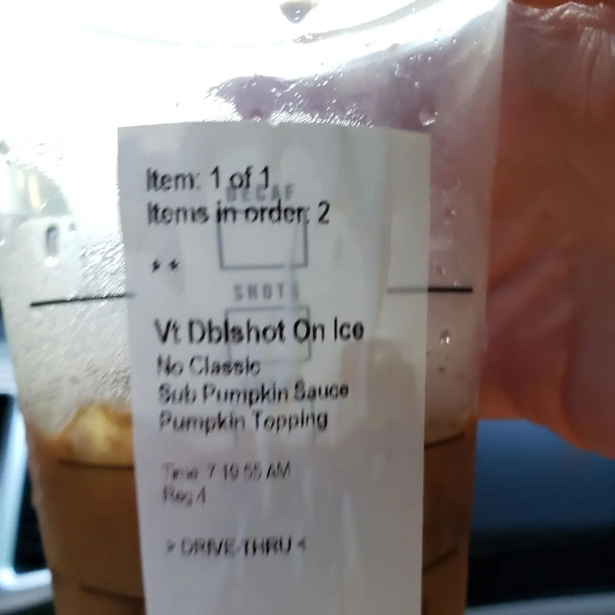 Pumpkin Spice Double Shot on Ice Light