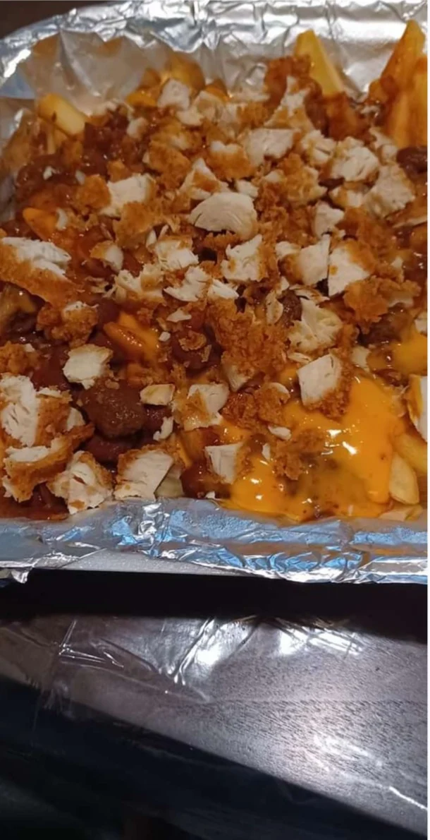 Nacho Fries Topped with Chicken