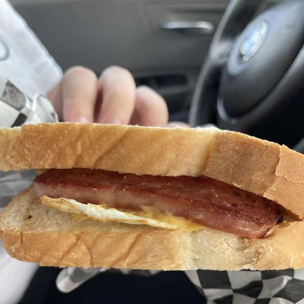 Spam Egg and Cheese Sandwich