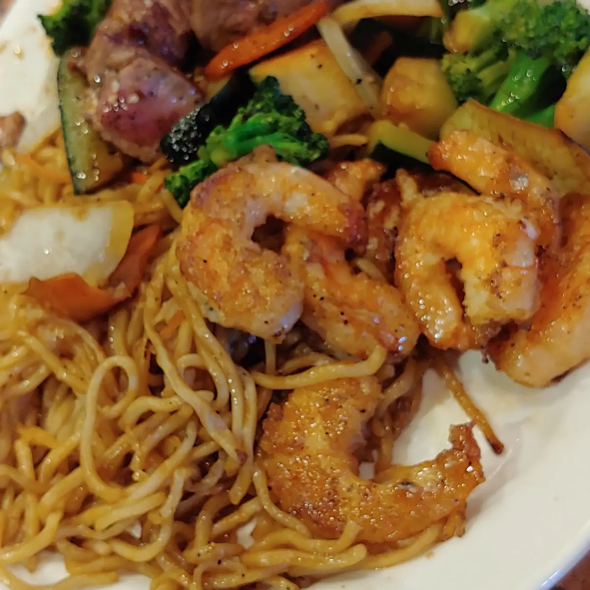 Steak & Shrimp with Noodles