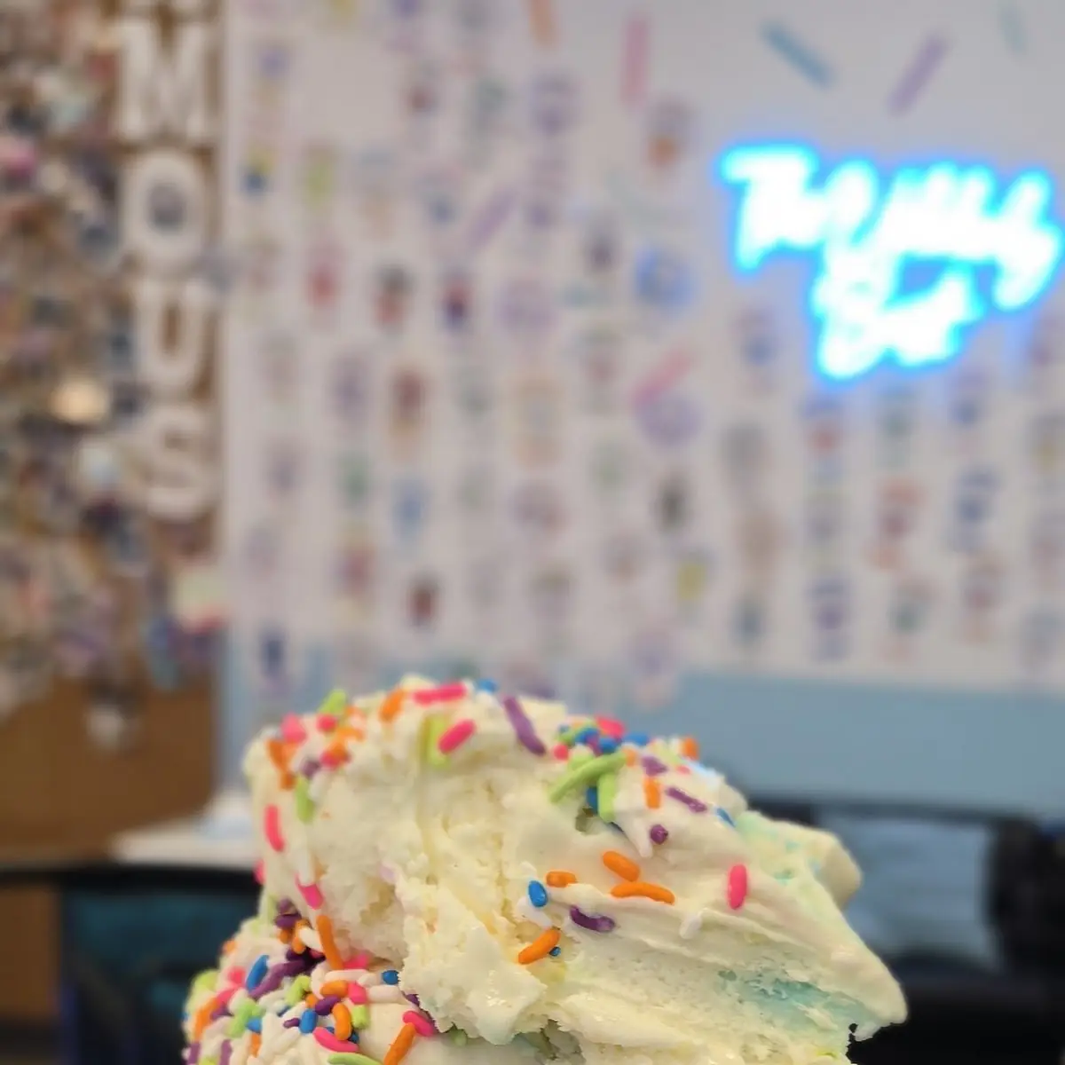 Birthday Cake Ice-Cream on a Butter Cookie Cone