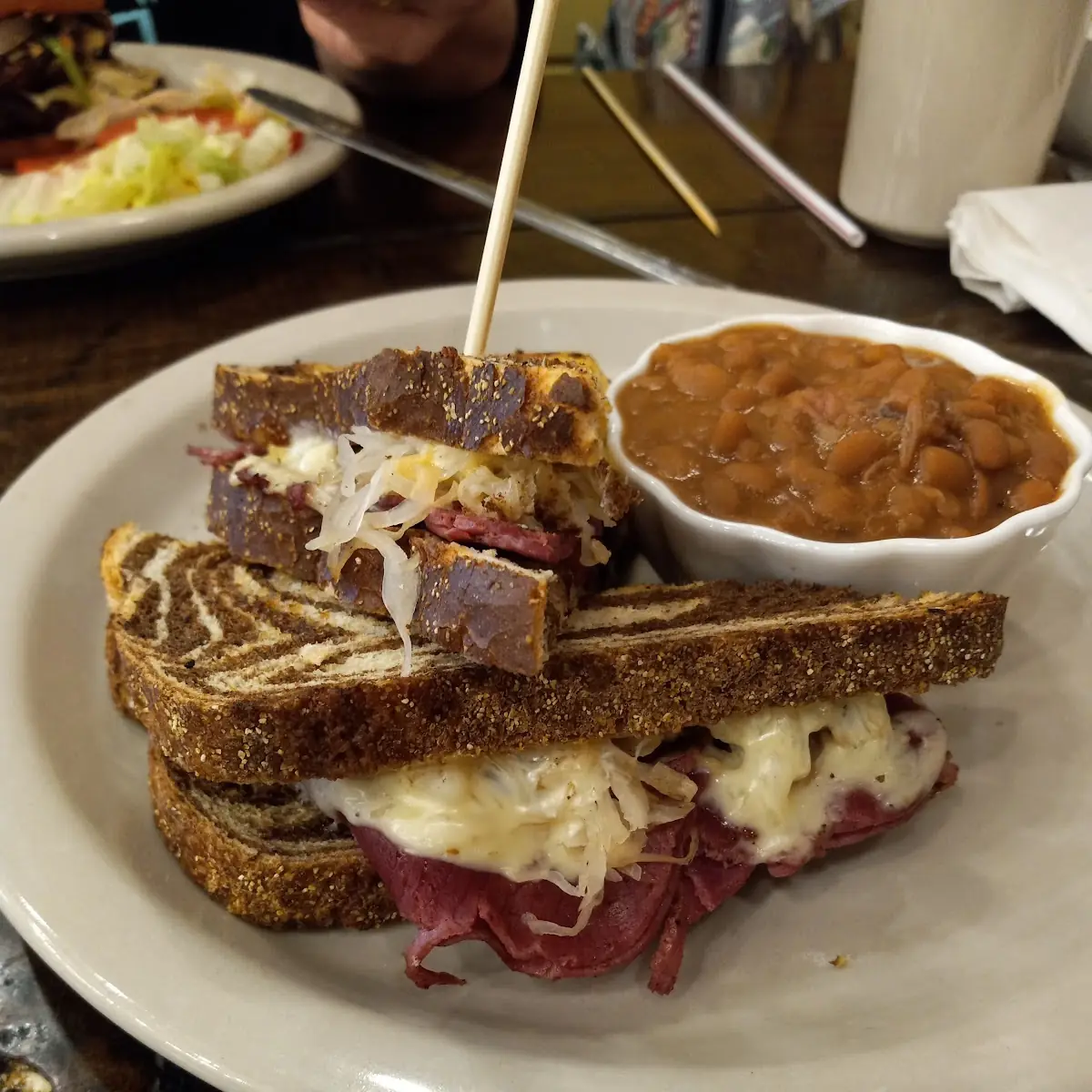 Rubin Sandwich and Baked Beans