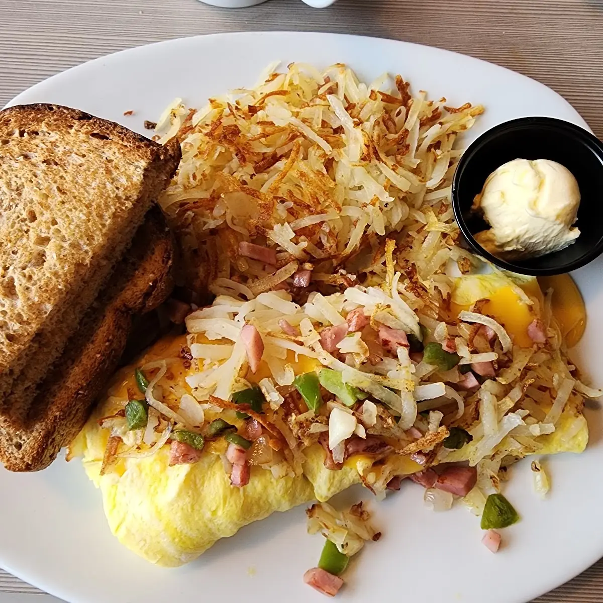 Scrambled Egg Hash Browns & Toast