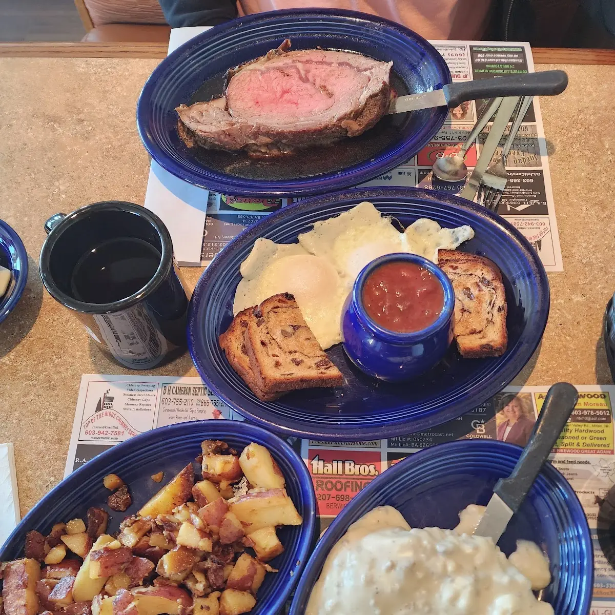 Chicken Fried Steak and Prime Rib with Eggs