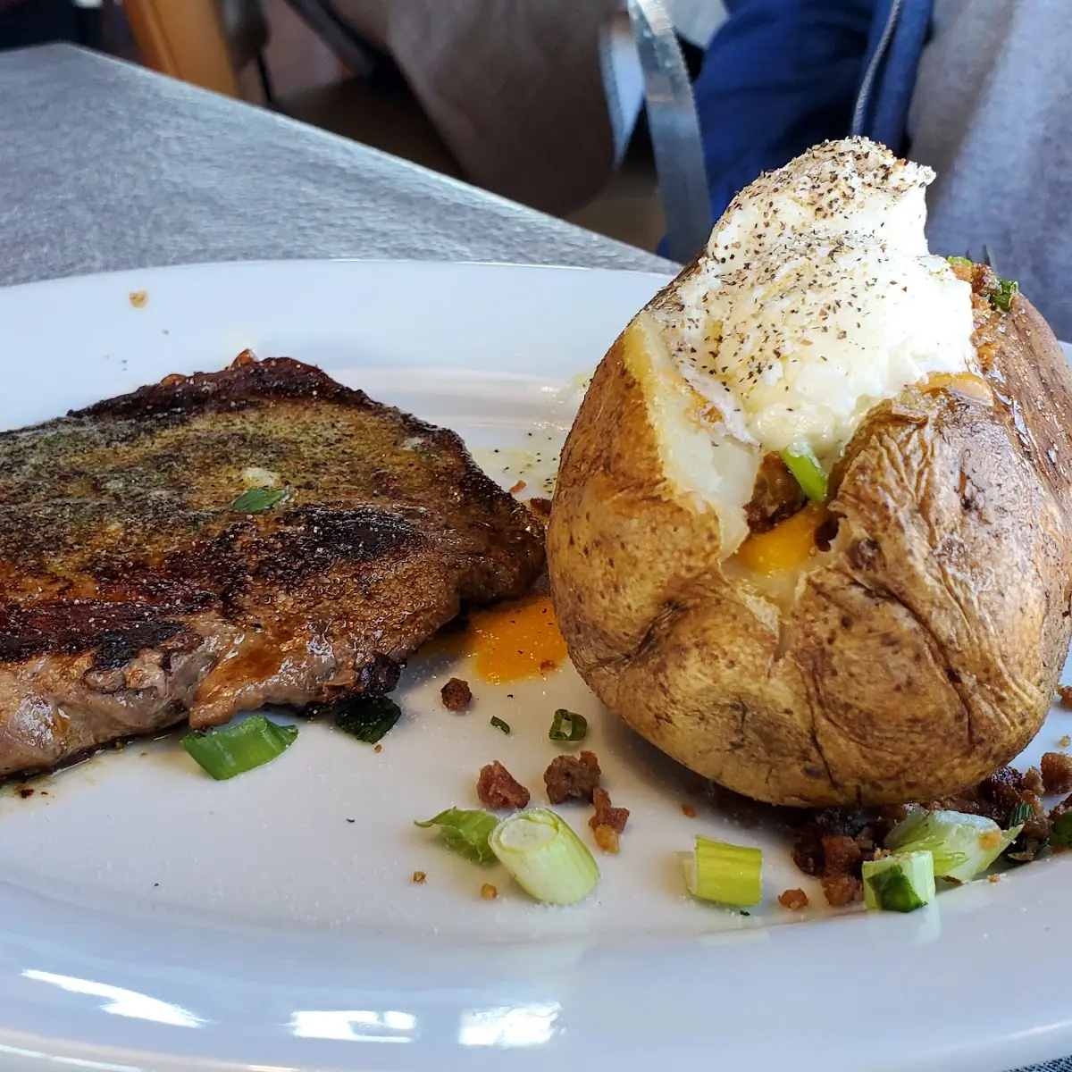 Ribeye Steak with Loaded Baked Potato