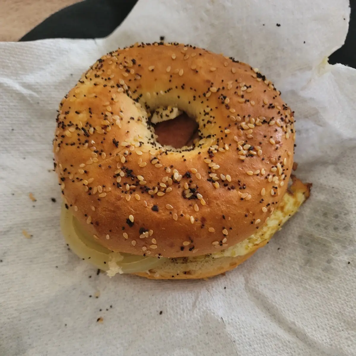 Home Made Sausage and Egg Bagel