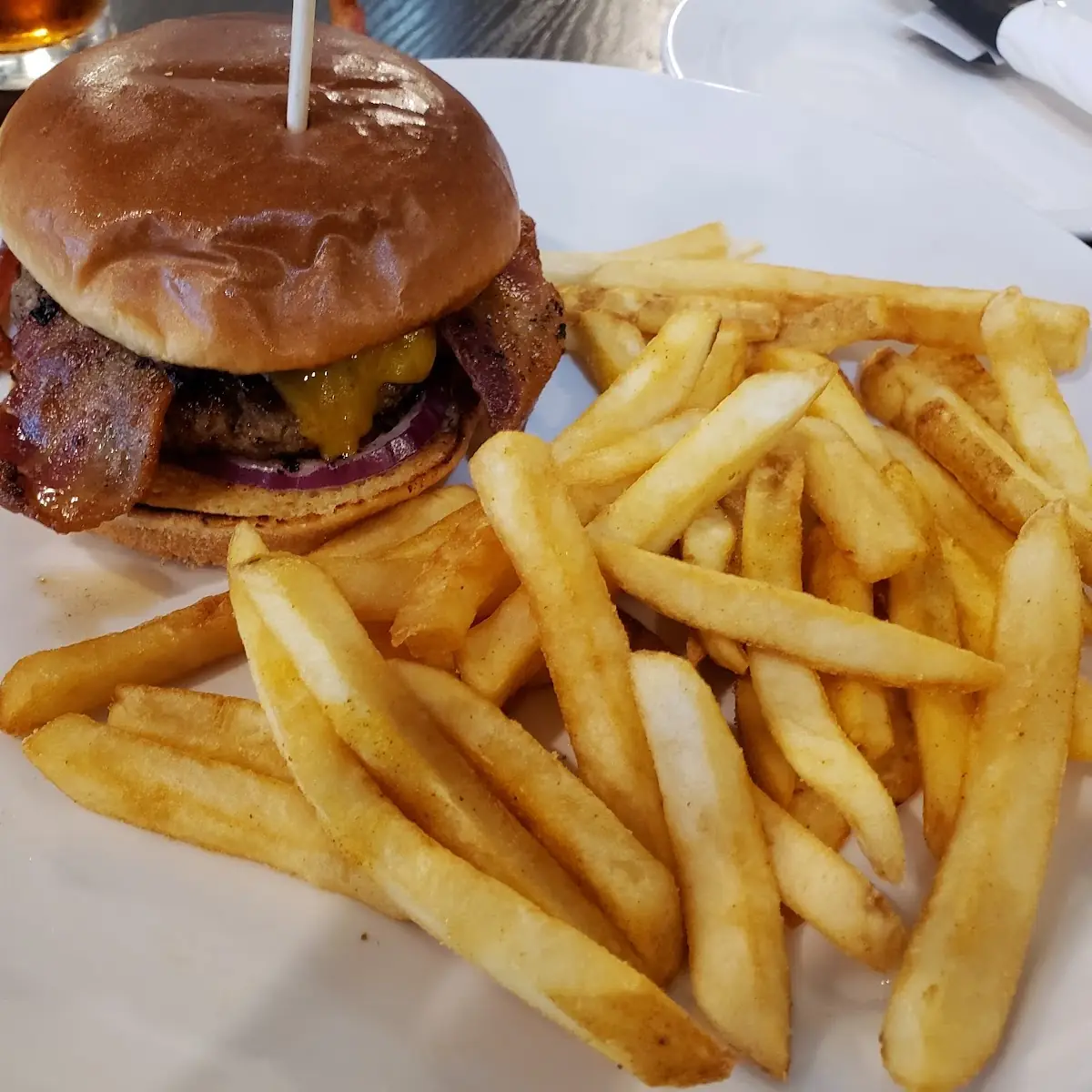 Bacon Cheddar Burger with Fries