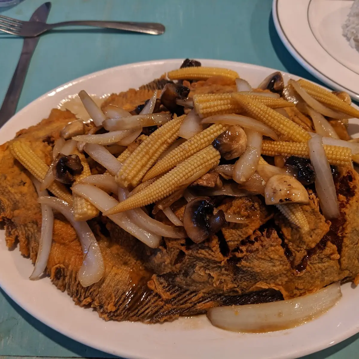 Fried Flounder with Ginger Sauce