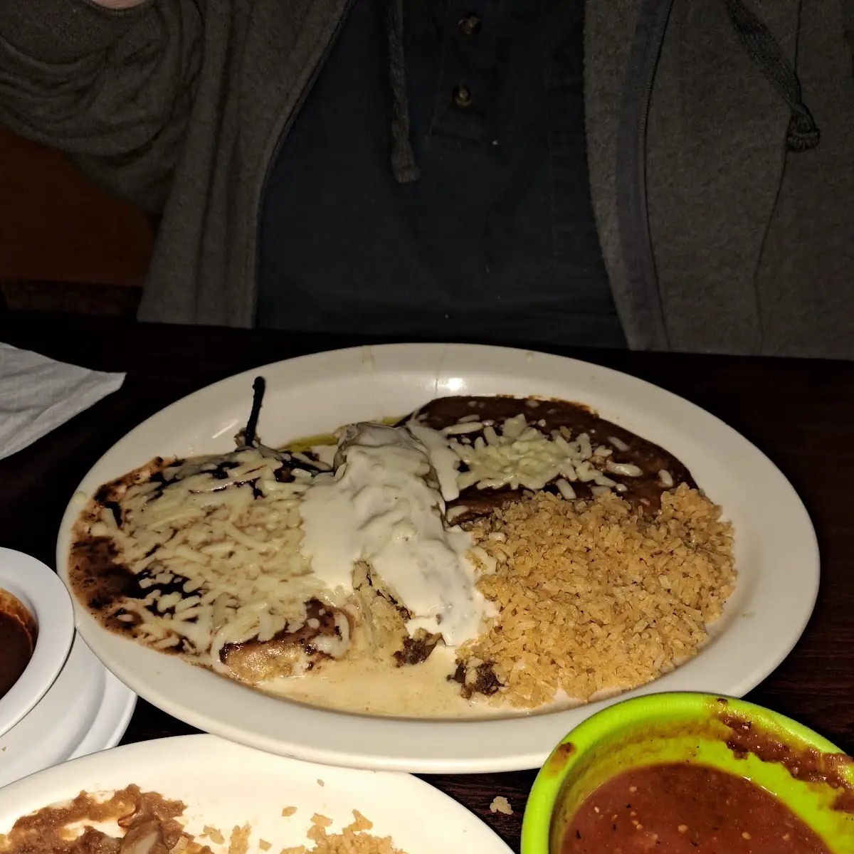 Combination Chile Relleno and Beef Tamale