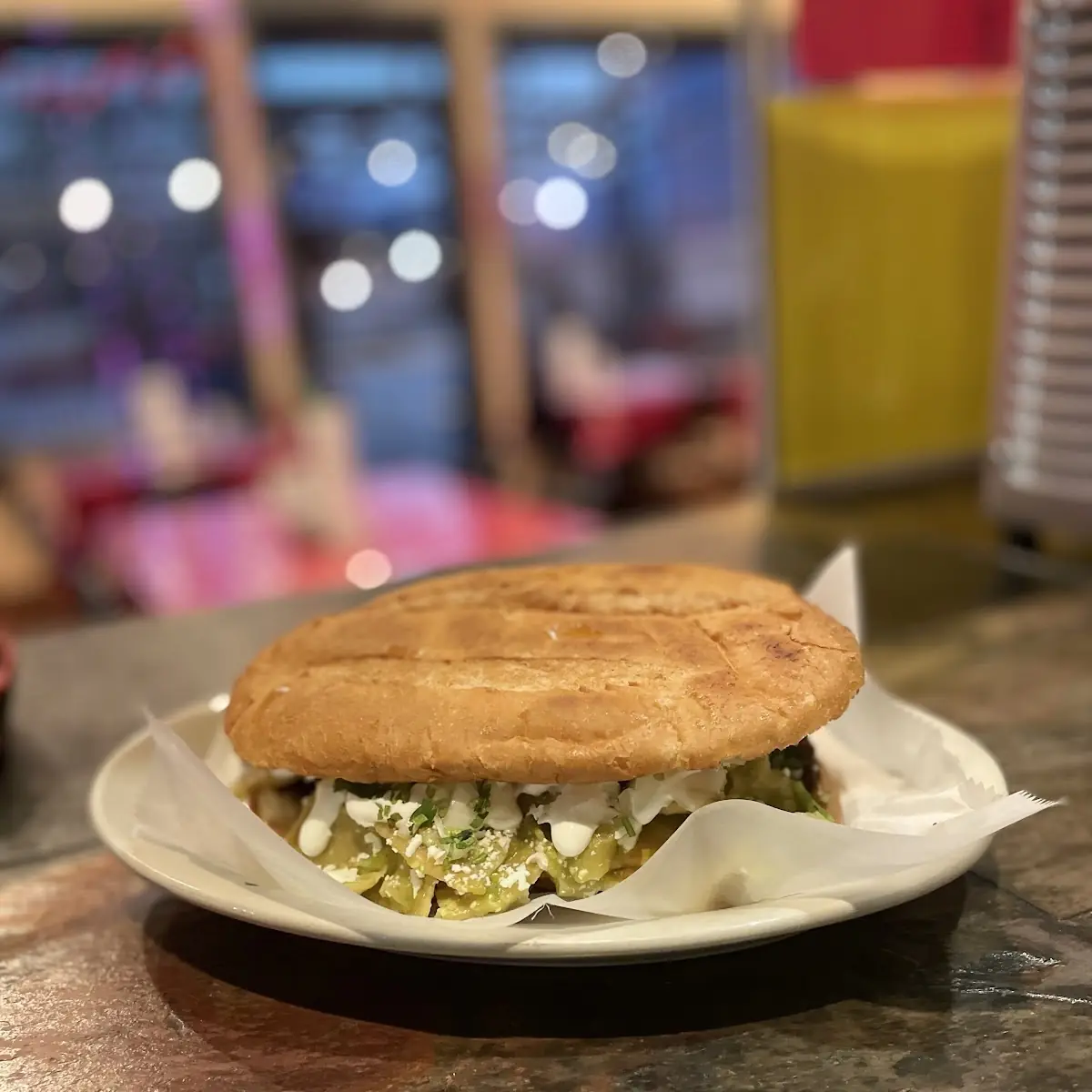 Torta De Chilaquiles En Salsa Verde