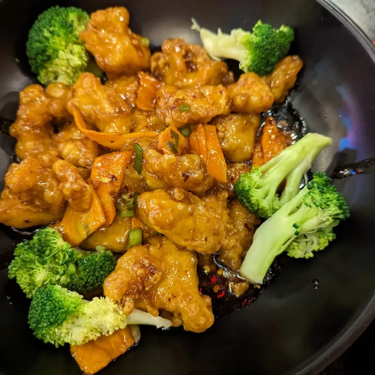 Classic Chinese Orange Chicken with White Rice