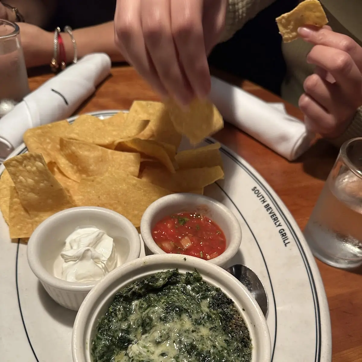Chicago-Style Spinach & Artichoke Dip with Warm Corn Tortilla Chips