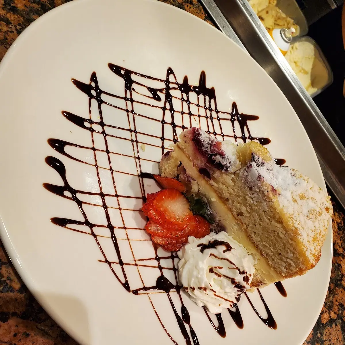 Lemon Berry Mascarpone Cake Slice