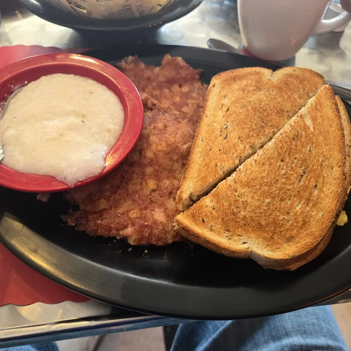 Scrambled Eggs Grits Corned Beef Hash