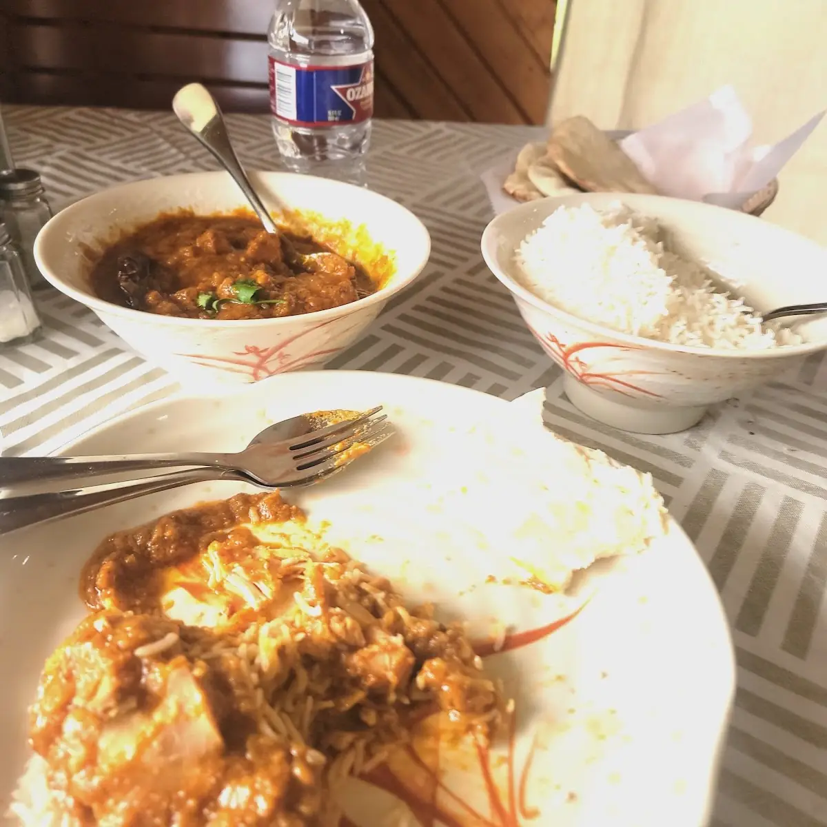 Chicken Curry with Naan and Rice